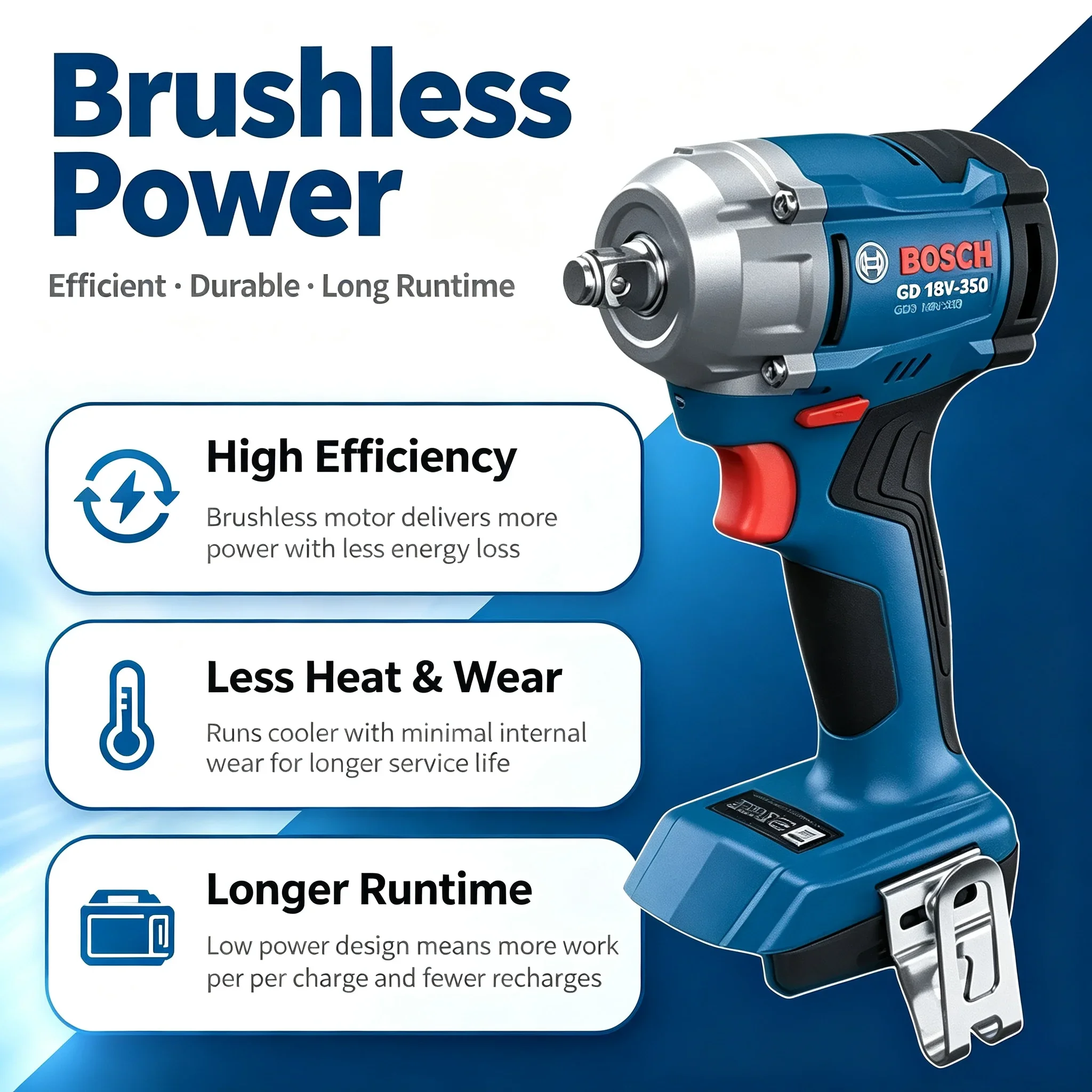 Bosch Professional GDS 18V-350 Cordless Impact Wrench, 350Nm 1/2