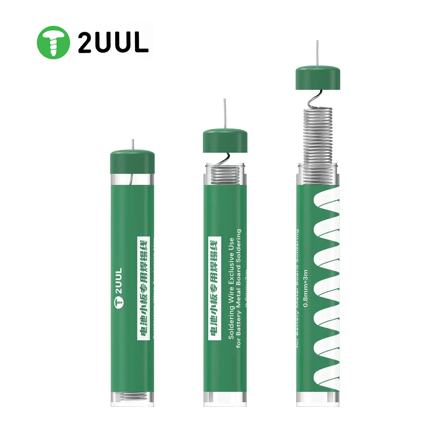 2UUL SC39 Battery Metal Plate Welding Tin Wire for IPhone Android Mobile Phone Battery Repair Tin Wire Tool Set 0.8mm*3m