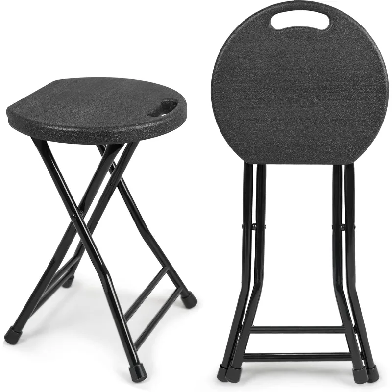 

Set of 4 Folding Stool, Foldable Stool with Handle, Portable Stools for Adults Heavy Duty, Folding Chair Outdoor/Indoor