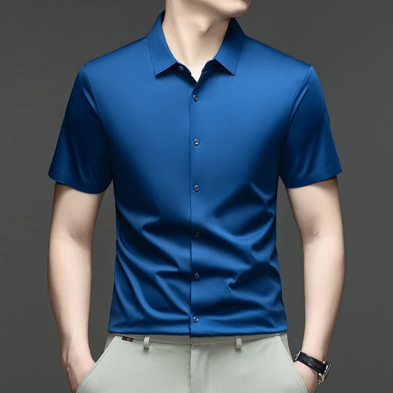 

2026 Mens Shirt Short Sleeve Ice Silk MoistureWicking Lightweight for Outdoor Activities