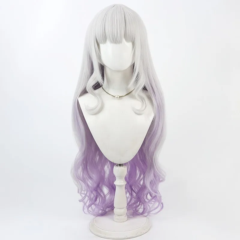 NIJISANJI الظاهري يوتيوب Vtuber Murasaki Shion Cos شعر مستعار تأثيري هالوين كرنفال حفلة الشعر الاصطناعية ألياف مقاومة للحرارة