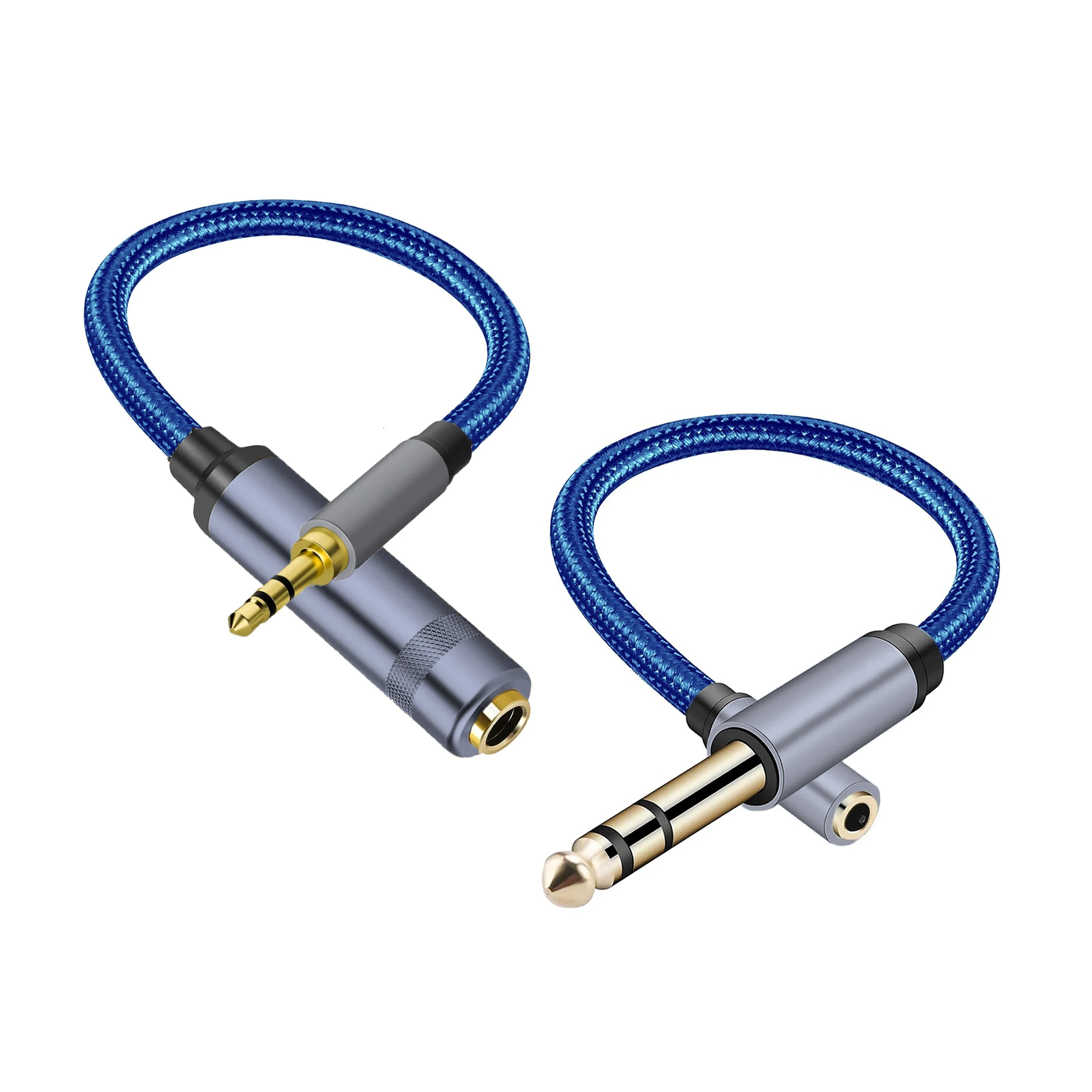 3.5mm estéreo para 6.35mm trs fone de ouvido jack adaptador macho para fêmea 6.35 a 3.5 cabo de áudio aux para amplificador de guitarra misturador de alto-falante