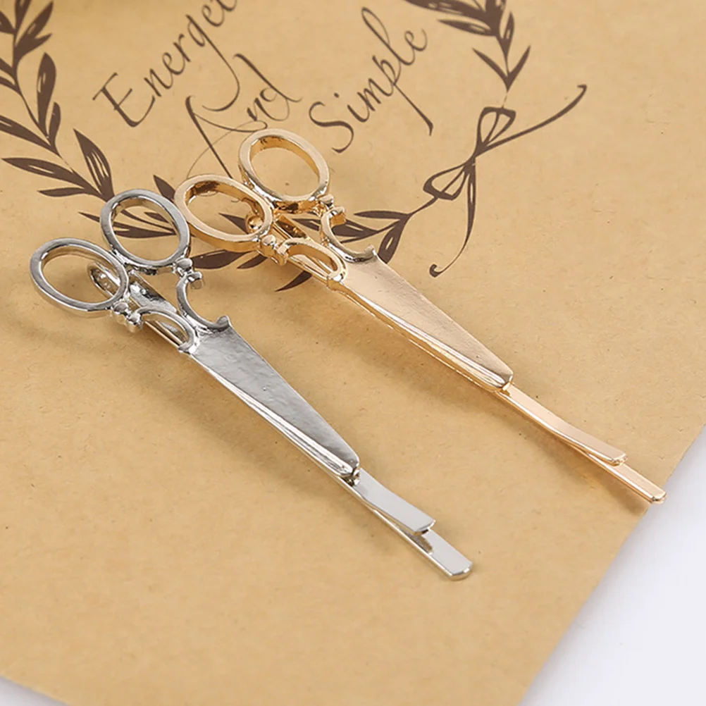

7pcs Hair Clips Accessories Retro One Word Clamp Silver Color Daily Outfits Wedding Parties Scissors Barrette Hair Decor