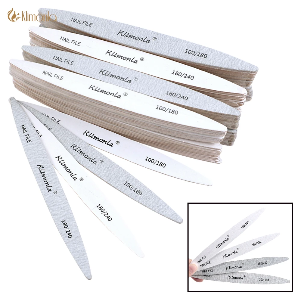 100Pcs/lot New Nail File Wooden Nail Lime a ongle 100/180/240 UV Gel Polish Sanding Manicure Tools Nail Care Tools Wholesale