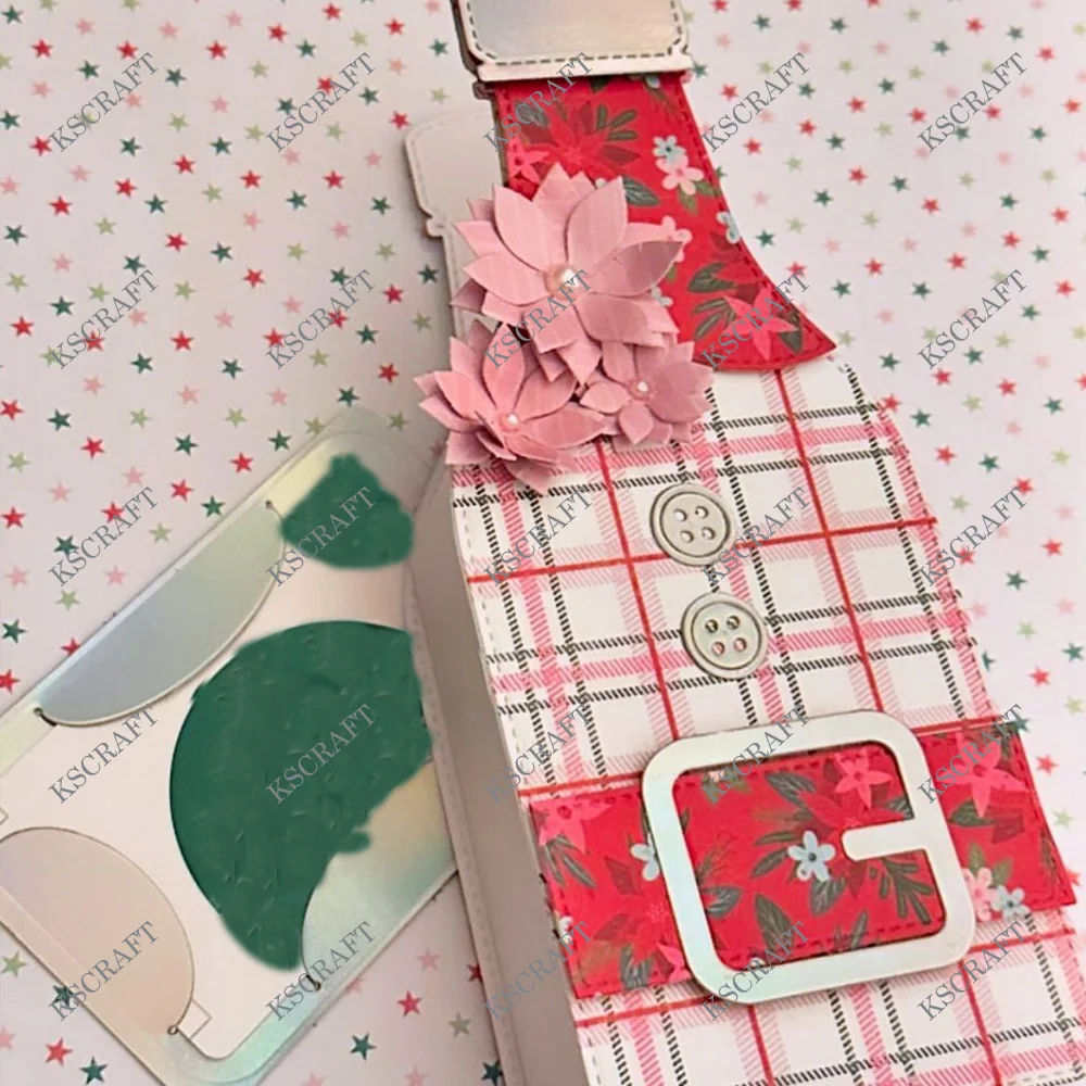 KSCRAFT Christmas Bottle Gift Card Holder Cutting Dies Stencils for DIY Scrapbooking Decorative Embossing DIY Paper Cards