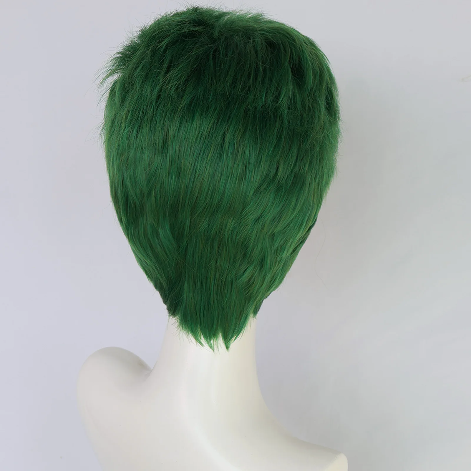 Peruki męskie krótkie zielone do cosplayu Zeda z filmu Zombie 4 z 2025 roku, do odgrywania ról.