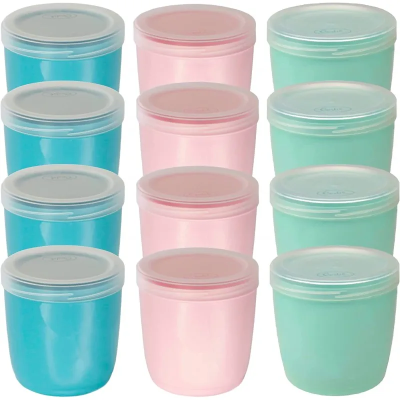 EURASIA Tent 12-Pack round plastic containers with lid, Bpa free, microwave safe