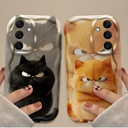 Cute Funny Black Orange Cat Case For Samsung Galaxy A54 A34 A24 A14 A13 A53 A33 A73 A23 A52 A52S A32 A22 A12 A51 A71 Soft Cover