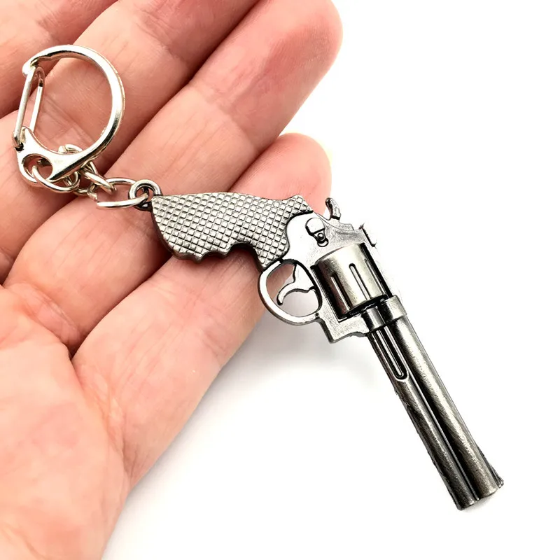 AK47 Desert Eagle Gun Keychains Game Around Fire Line Weapon Pistol Assault Rifle Sniper Gun for Car Bag Pendant Key Ring Gift