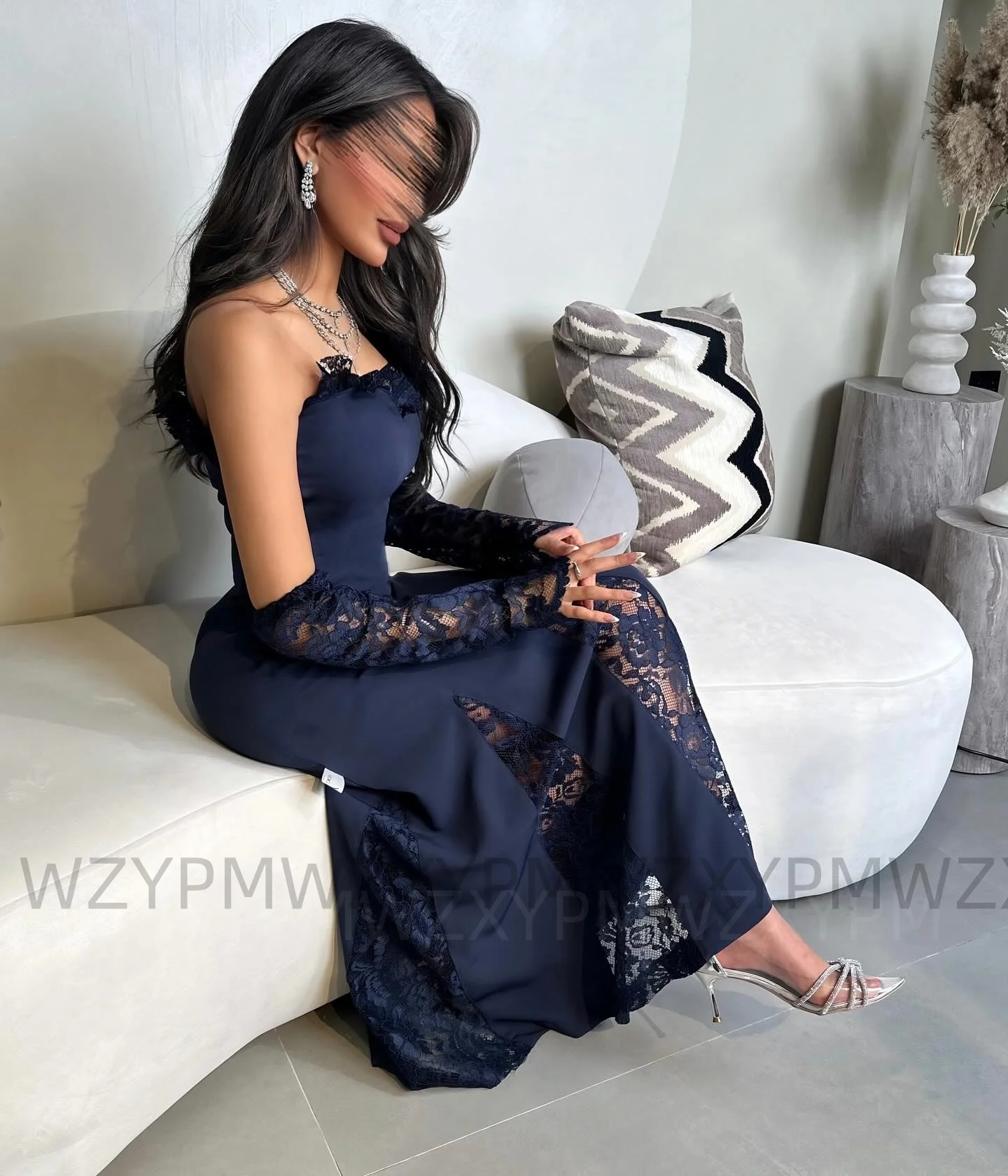 فساتين سهرة مخصصة Ypmwzx على شكل قلب على شكل حرف a بطول الكاحل دانتيل لعيد الحب فستان فيستين فستان