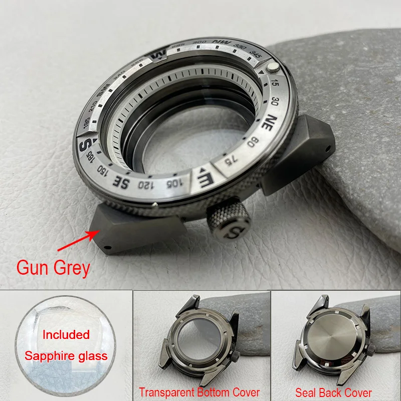 

Mod Gun Grey King Samurai Case Fit NH34 NH35 7S 4R Movement SRPF Samurai Series Men's Diving 200M Water Resistance Watch Case