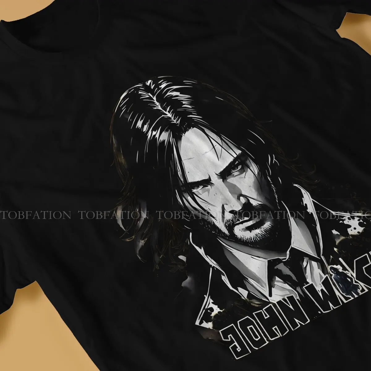 John Wick Angry Look Tshirt Homme Men Streetwear 4XL 5XL 6XL 100% Cotton T Shirt