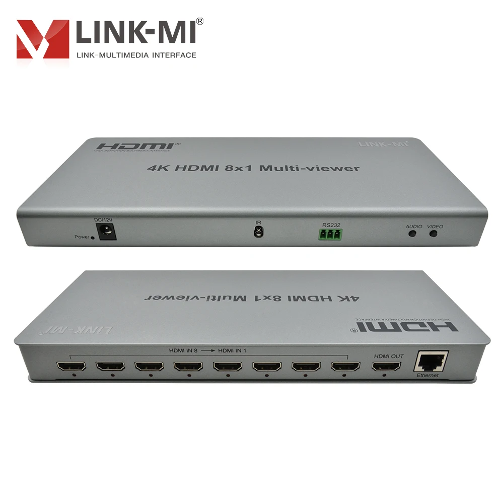 LINK-MI 4K 8X1 HDMI Multi-viewer mit Nahtlose Umschalten Unterstützung RS232 Control, 1080P 8 in 1 Hdmi Switch