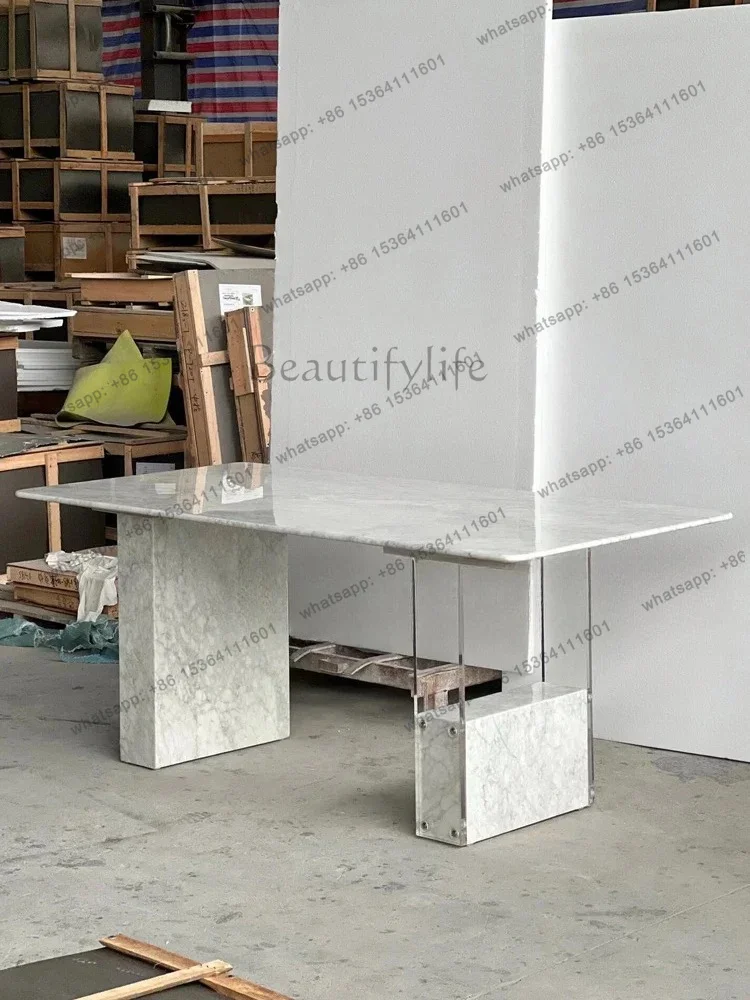 YJ Medieval Italian light luxury marble suspended transparent floating creative modern simple rectangular dining table