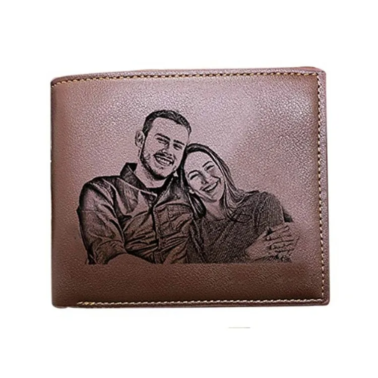 Personalisiertes Bild mit Namen, Geldbörse mit graviertem Foto, kurze Geldbörse, individuelle faltbare Geldbörse, Geschenke für Ihn, Männer für Papa, Vatertag, Ehemann – Detail 13