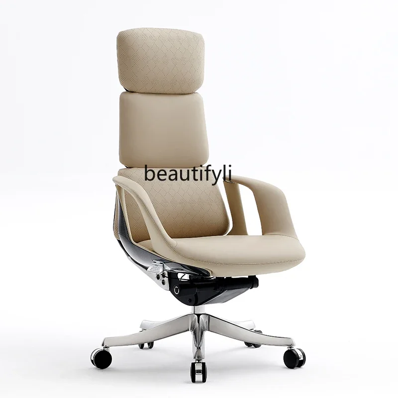 

CC Leather computer chair home boss office desk chair modern light luxury comfortable sedentary chair