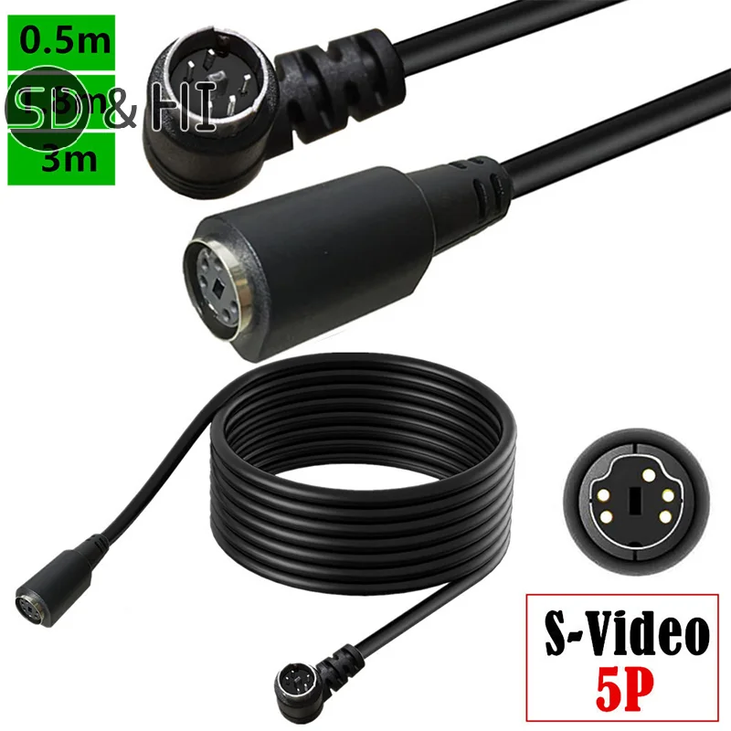 Mini Din S-Video 5 Pin Audio/Video Cable For Home Theatre MIDI AT Keyboard Game Equipment Security Monitor Musical Instrument