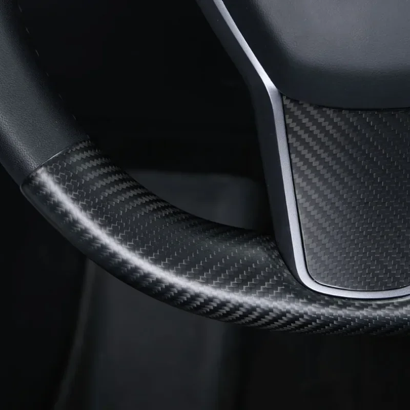 For Tesla Model 3 Y Steering Wheel Cover Real Dry Carbon Fiber 3K 240G Handmade Steering Wheel Shell Snap-in Covers Accessories