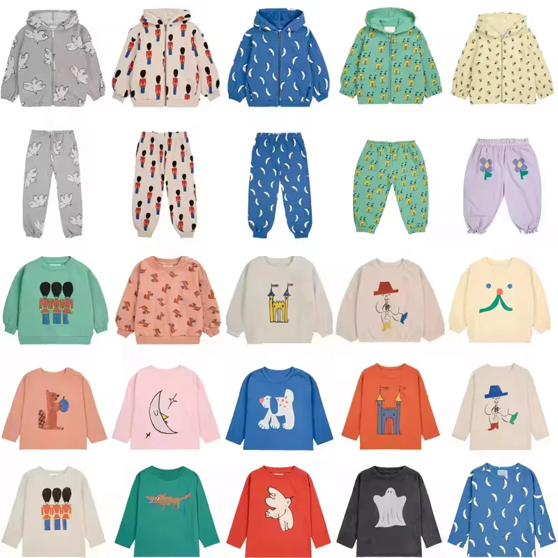 AW24 Kids Tops and Pant Clothing Sets Baby Boys Girls Cute Print T Shirts Sweashirts Hooded Jacket Outwear Clothes Sweaters