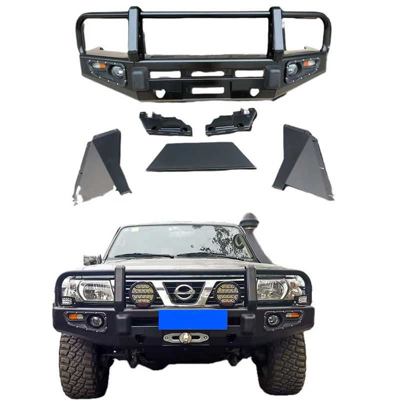 

Для Nissan Patrol Y61 1997-2004: Комплект для модернизации переднего и заднего бамперов, новые, для защиты кузова пикапа