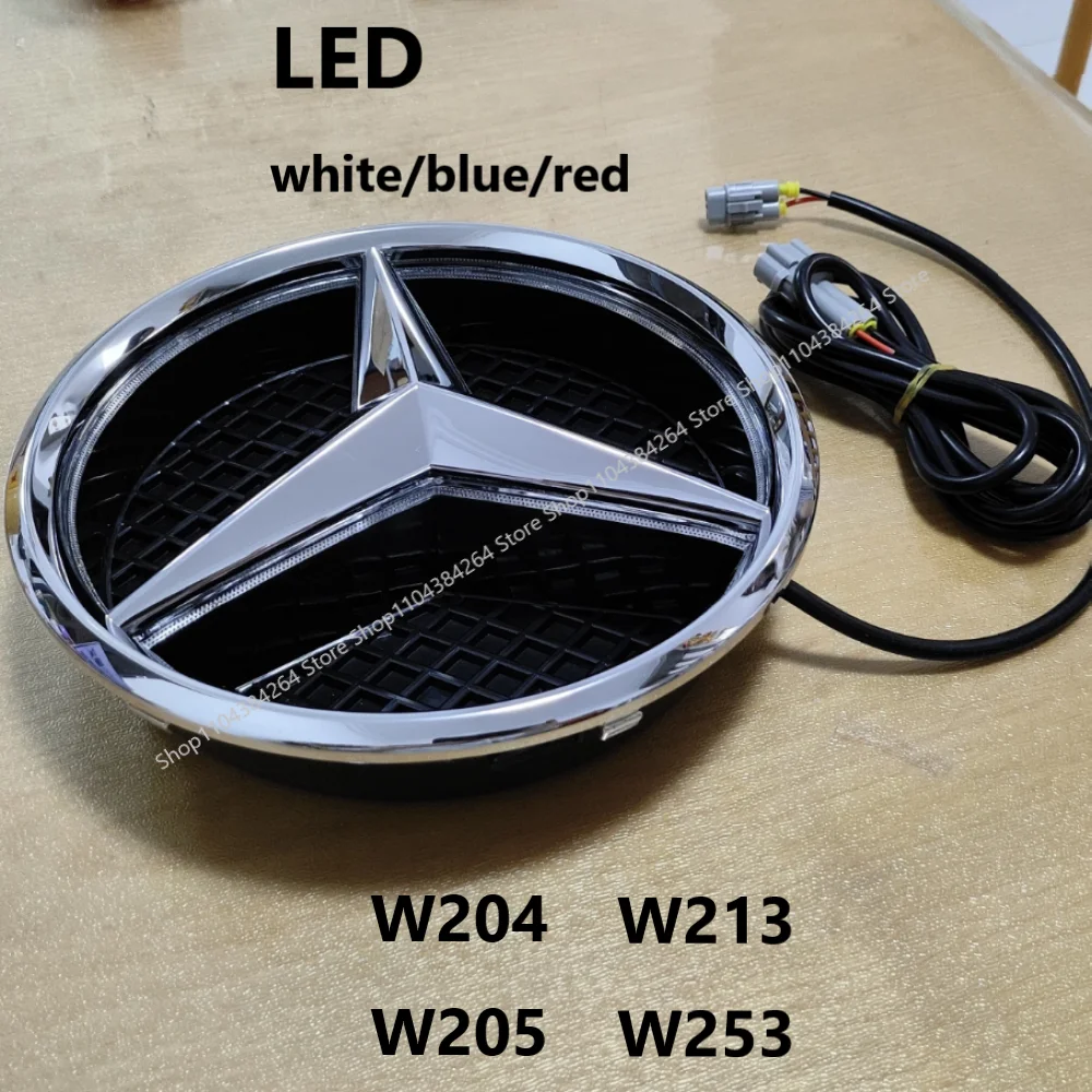 

LED light Front Grilled Embelm badge For Mercedes benz W204 W205 W212 W213 W253 ML W166 CLA C117 W176 W177 C E GLK X204 GLA GLC