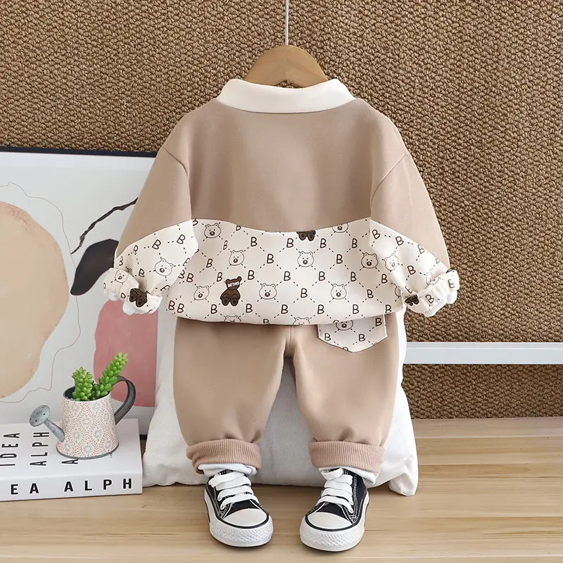 New Spring Autumn Children Boys Clothes Kids Clothing Suit Jacket Coat Pants Infant Cotton Tracksuits 2pcs/set 1 2 3 4 5 Years