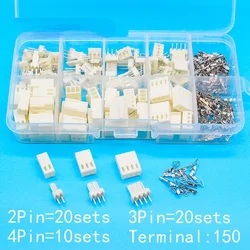 Kf2510 kits 50 conjuntos kit na caixa 2p 3p 4 pinos 2.54mm passo terminal/habitação/pino cabeçalho conectores adaptador