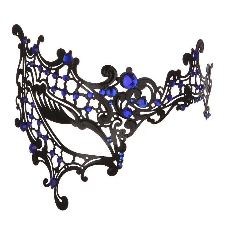 Venice Skeleton Half Face Sexy Mask With Diamond For Women And Men Cool Costume Prom Party Face Hollow Out Masquerade Skull Mask