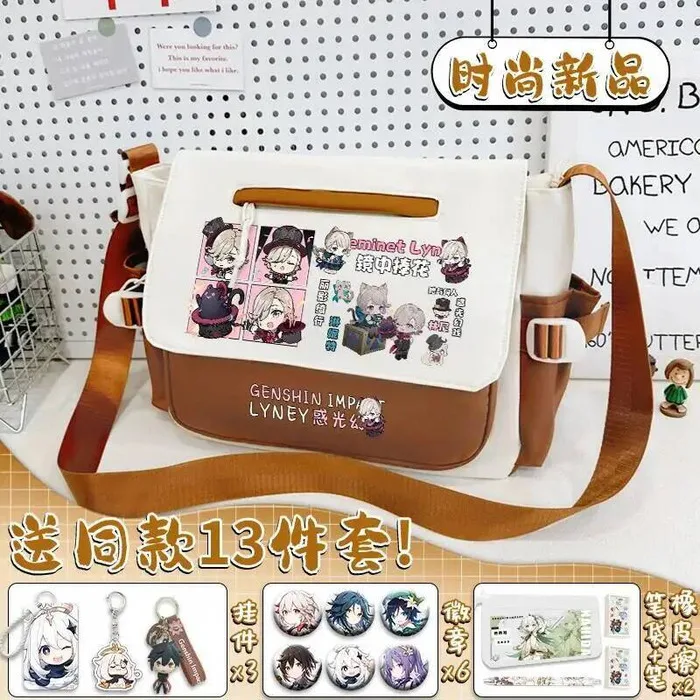 

Унисекс GS Impact Cos Wriothesley Neuvillette Lynette и т. д. Многофункциональная сумка для хранения 26X30x11 см, 2025 г., подарок, аниме-игра