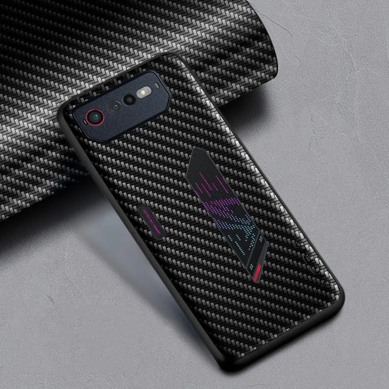 Carbon Fibre texture Phone Case for Asus ROG Phone 6 6D Fashion Design Soft Back Cover for Asus ROG Phone 6 Case Funda