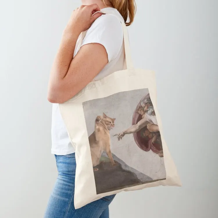 

PURRFECT CREATION: And GOD Created Cats Tote Bag shopping bag logo reusable shopping bags foldable reusable bag