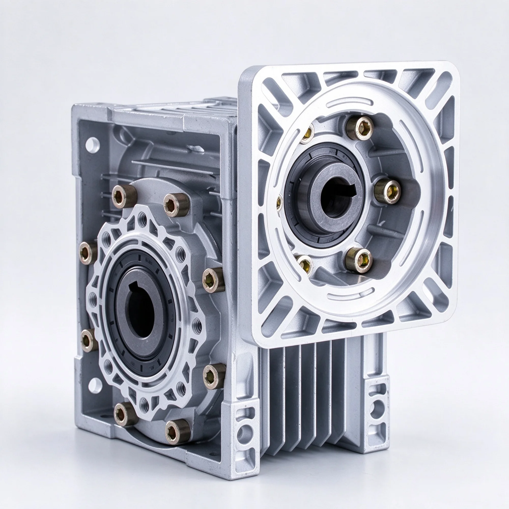 NMRV050 Worm Gear Reducer Speed Reducer Gearbox Ratio 7.5~100:1 Input Shaft 14/19mm for NEMA34 Stepper Motor&80ST Servo Motor