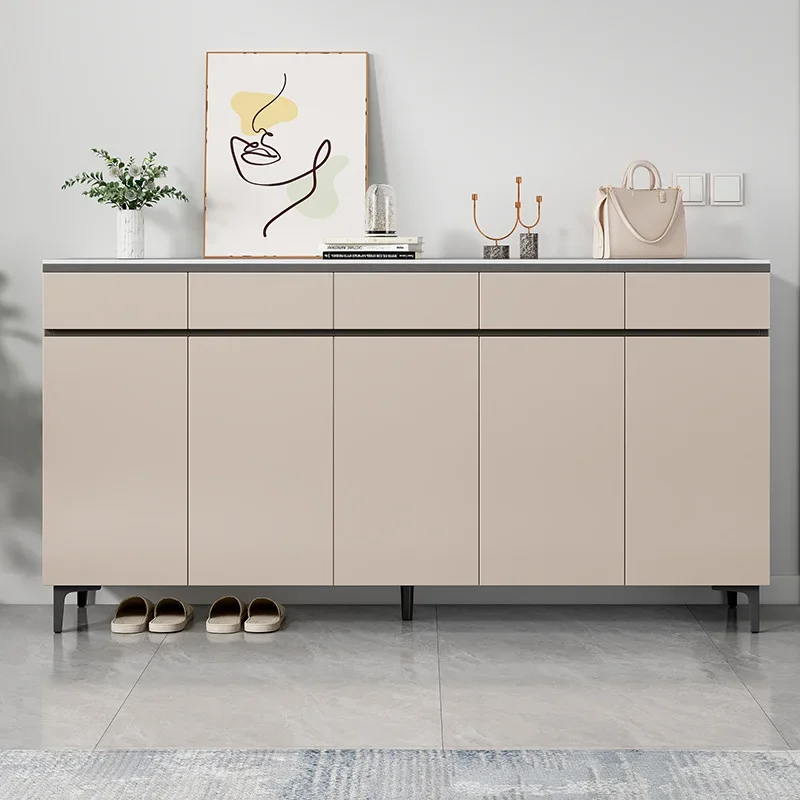 L $H خزانة أحذية من الخشب الصلب بالكامل، ممر مدخل منزلي، خزانة مدخل داخلية جديدة متكاملة من الأرض إلى الجدار #2