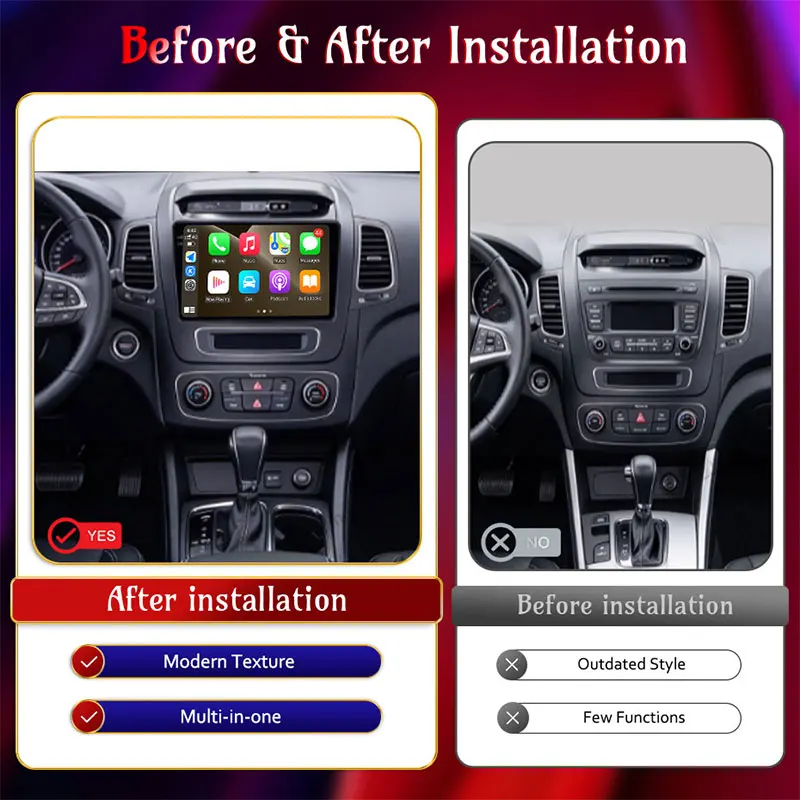 9 inch For Kia Sorento 2 II XM 2012 - 2021 GPS Navigation DSP Stereo Wireless CarPlay Intelligent System Autoradio Head Unit IPS