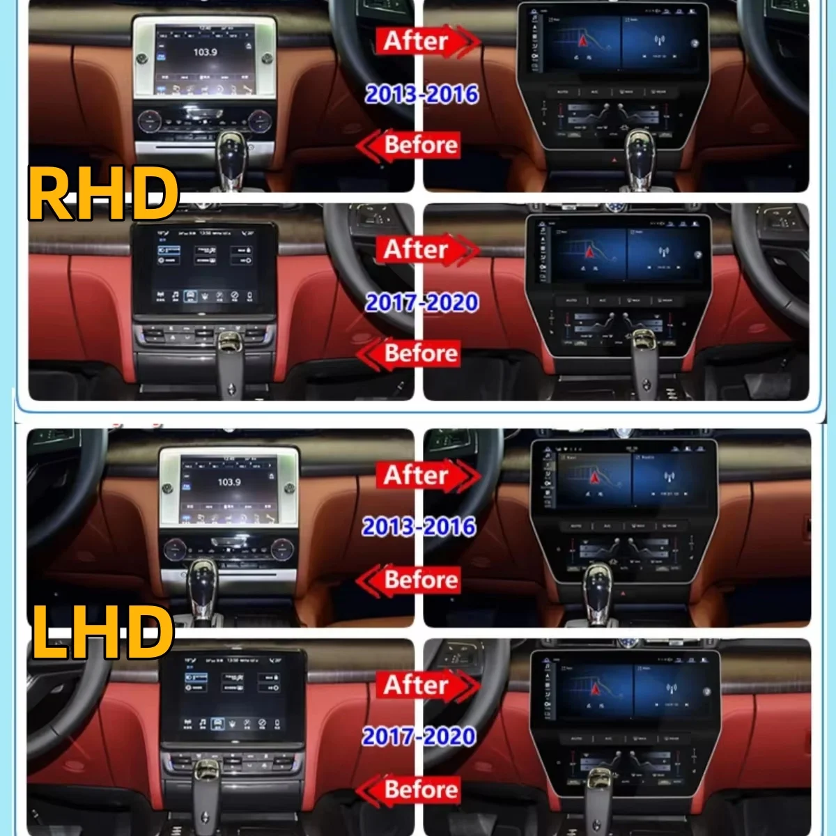 JY QLED Screen 22inch Android For Maserati Quattroporte 2013 -2020 Car Radio Multimedia Video Player Auto Air Conditioning Panel