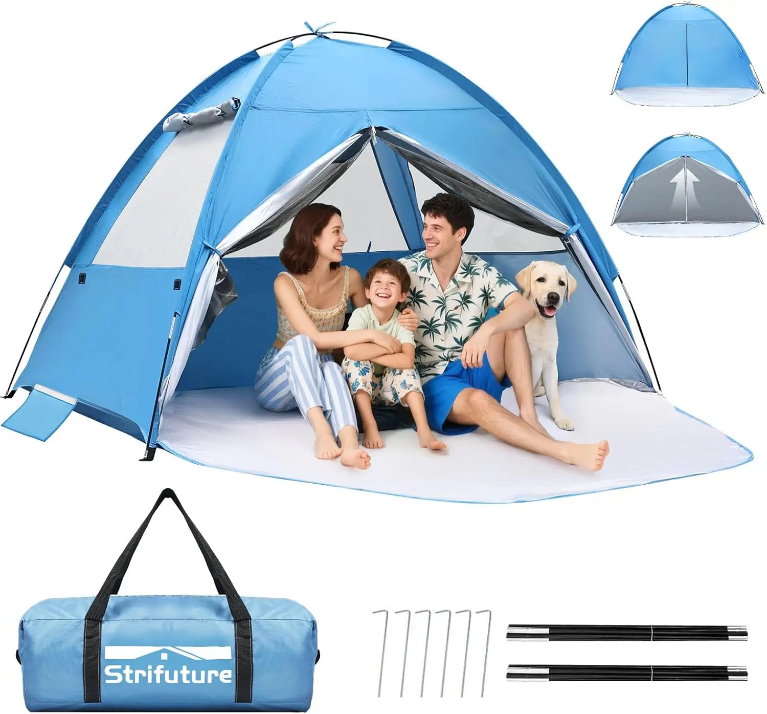 

Beach Tent Sun Shelter for 4/5 Person - UPF 50+ UV Protection Portable Beach Shade Sun Canopy