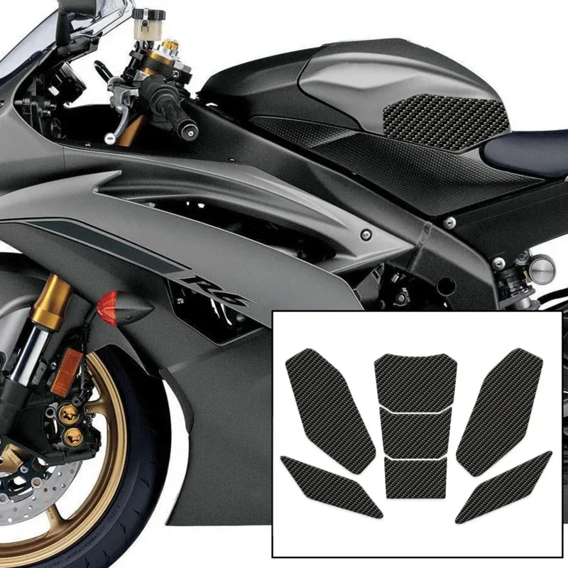 Für Yamaha YZF-R6 2008-2016 YZF R6 Motorradschutz Anti-Rutsch-Tankpad Aufkleber Gas Kniegriff Traktion Seitenaufkleber