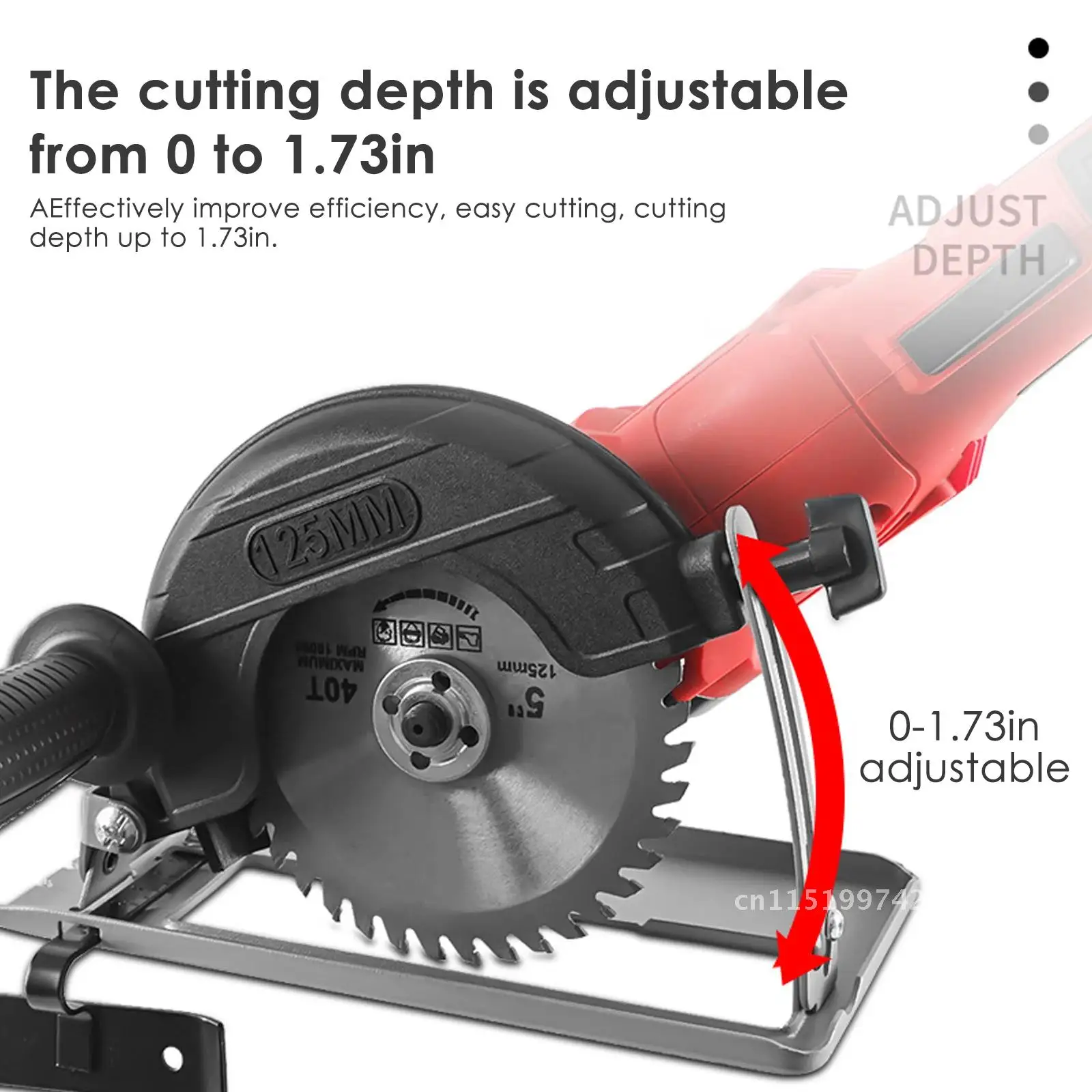 Adjustable 45° Positioning Bracket for Cutting Depth, Retrofit Slotting Base for Angle Grinder 100-125MM