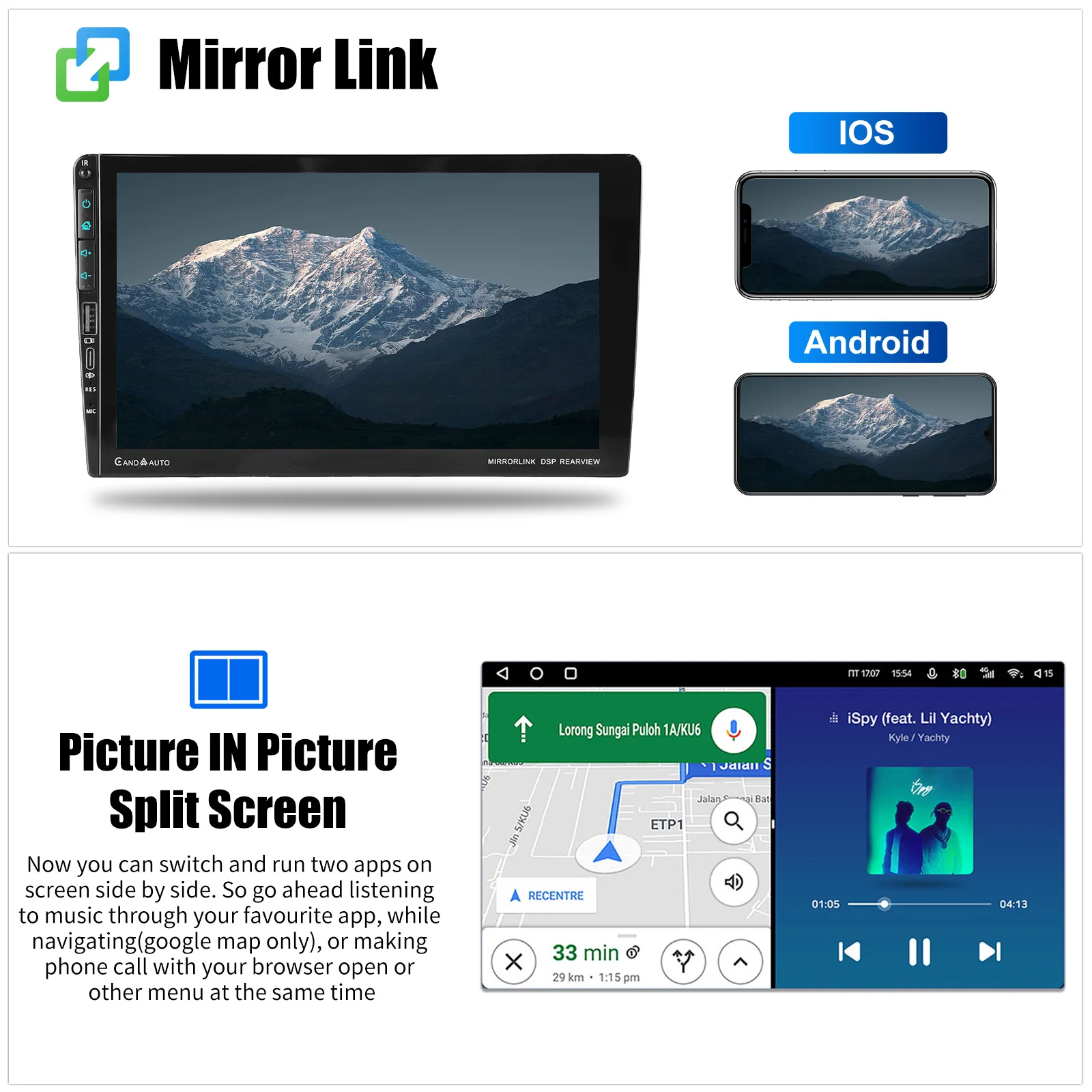 ESSGOO DAB+ 9'' Android14 32/64G Für Nissan Qashqai J10 2006-2013 Carplay Autoradio RDS GPS Navi WIFI BT USB Typ-C – Detail 9