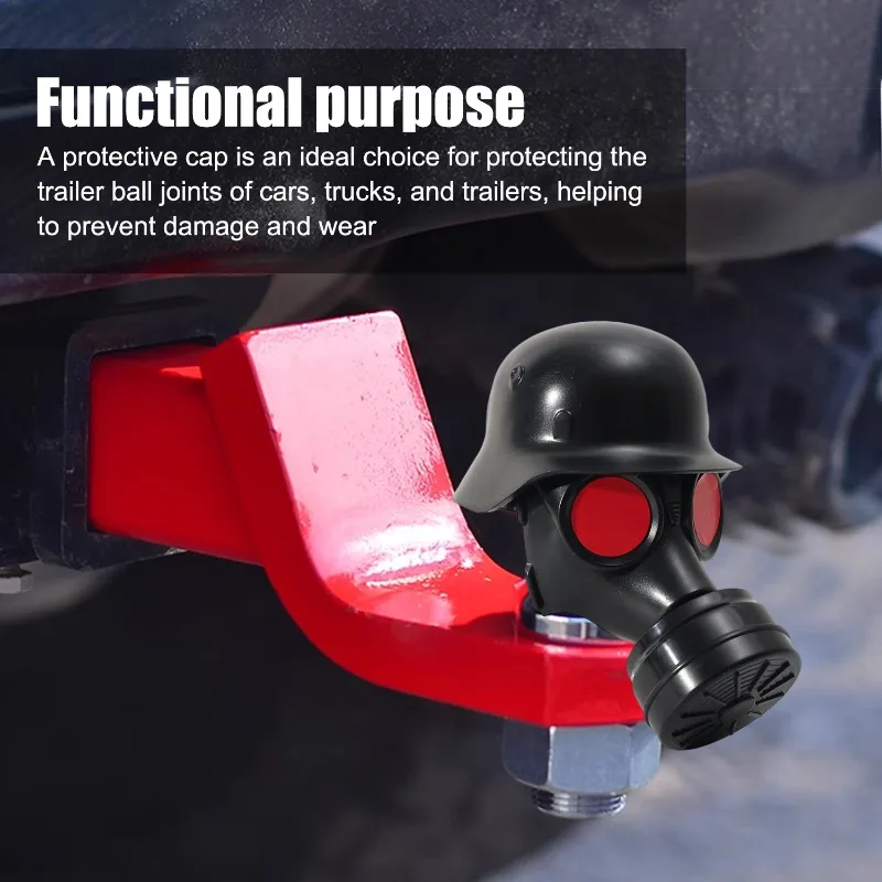 2 في 1 مضحك وصلة مقطورة مجموعة غطاء قابلة للتبديل الأنف سحب الكرة كاب 2 بوصة استقبال التوصيل عيون ثلاثية الأبعاد سيارة شاحنة SUV حامي #6