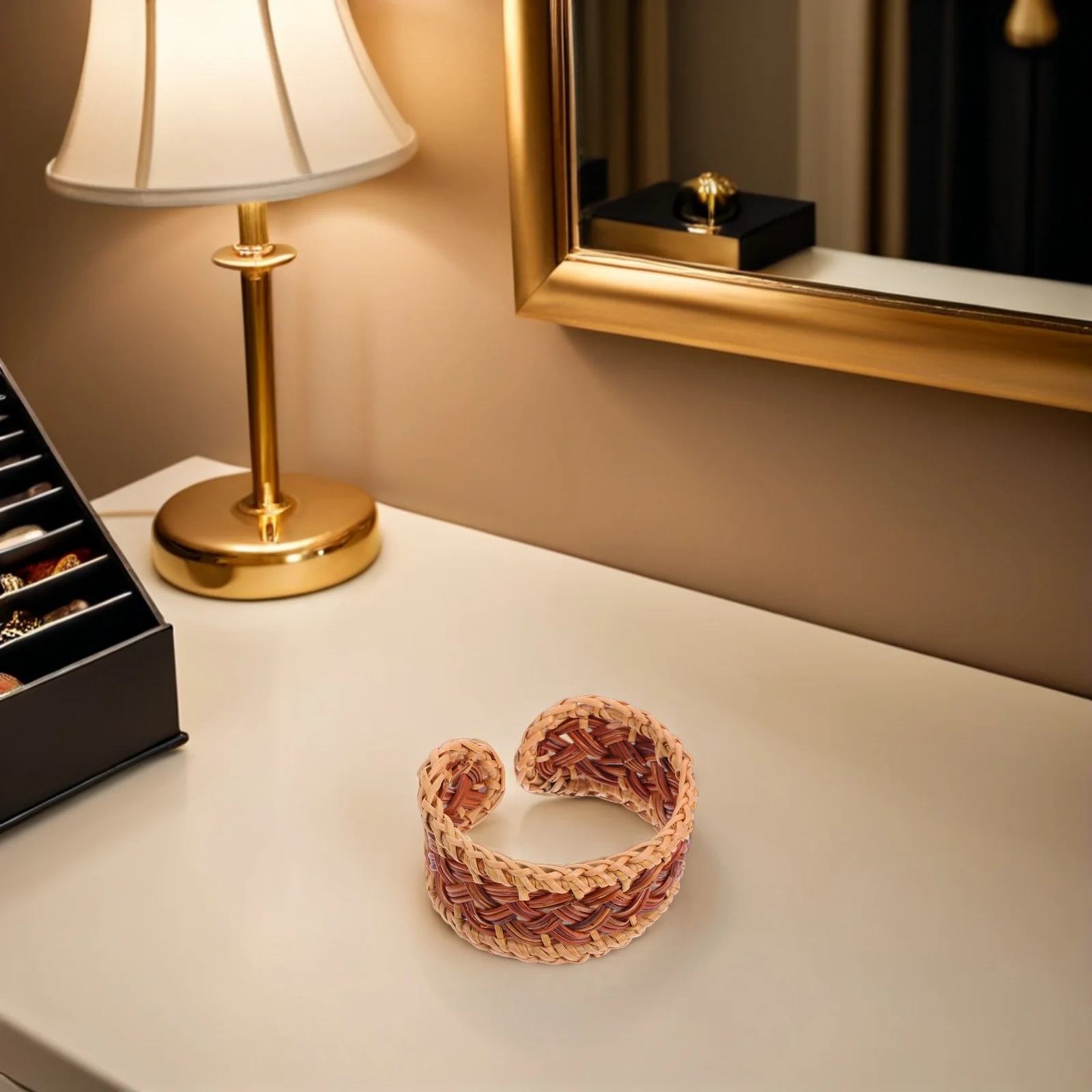 الروطان سوار المنسوجة يدويا القش الكفة الإسورة خمر البوهيمي نمط قابل للتعديل المنسوجة المعصم مجوهرات للنساء بيان الصيف