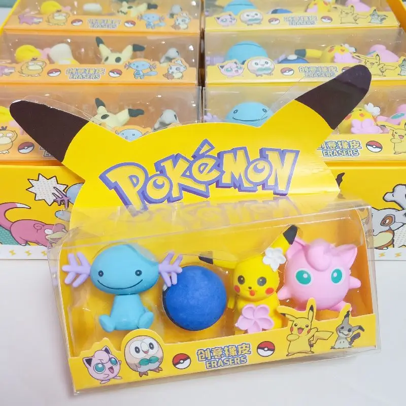 4-ピース-箱ポケモン消しゴム漫画アニメフィギュアピカチュウ学生学校文具用品かわいい-3d-消しゴムおもちゃギフト