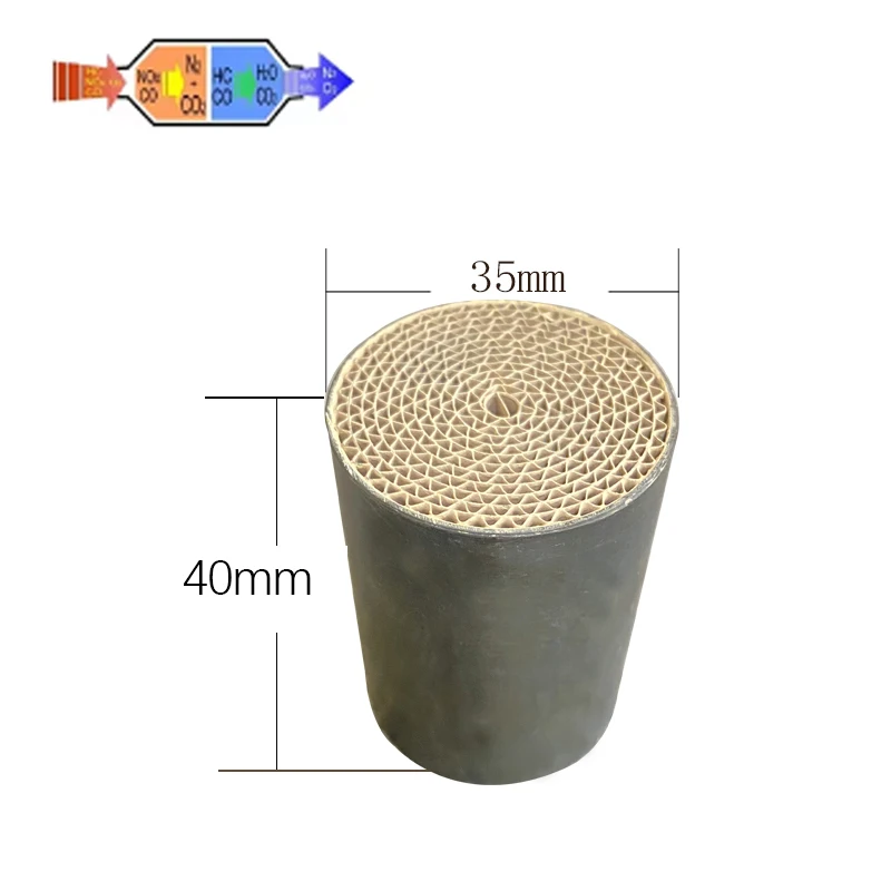 1pcs High Efficiency 35*40mm Metal Core Honeycomb Structure Euro5 Universal Motorcycle Catalytic Converter