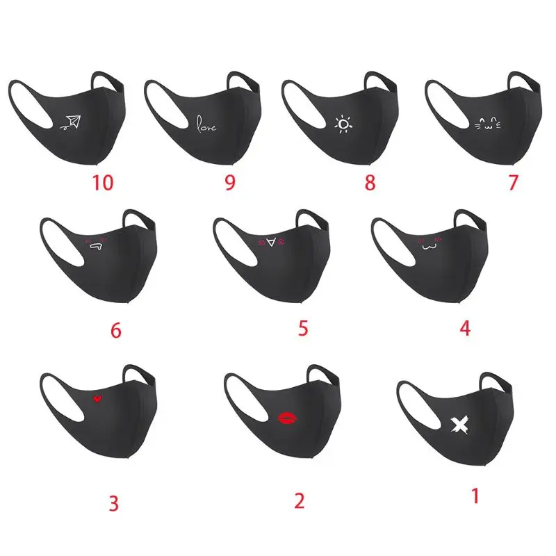 Frauen Männer Waschbar Mund Maske Cartoon Gemusterten Staubdicht Halbe Gesicht Abdeckung Dropshipping