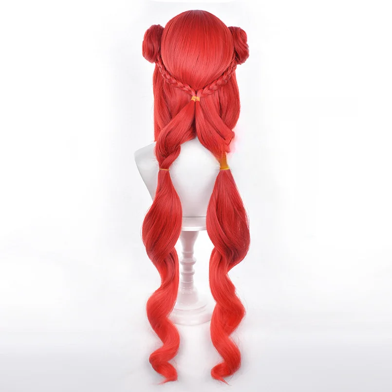 Genshin Impact Nilou Cosplay Perruque pour Femme, Cheveux Longs Rouges, Anime Costumes d'Halloween, Perruques de Jeu, Casquette