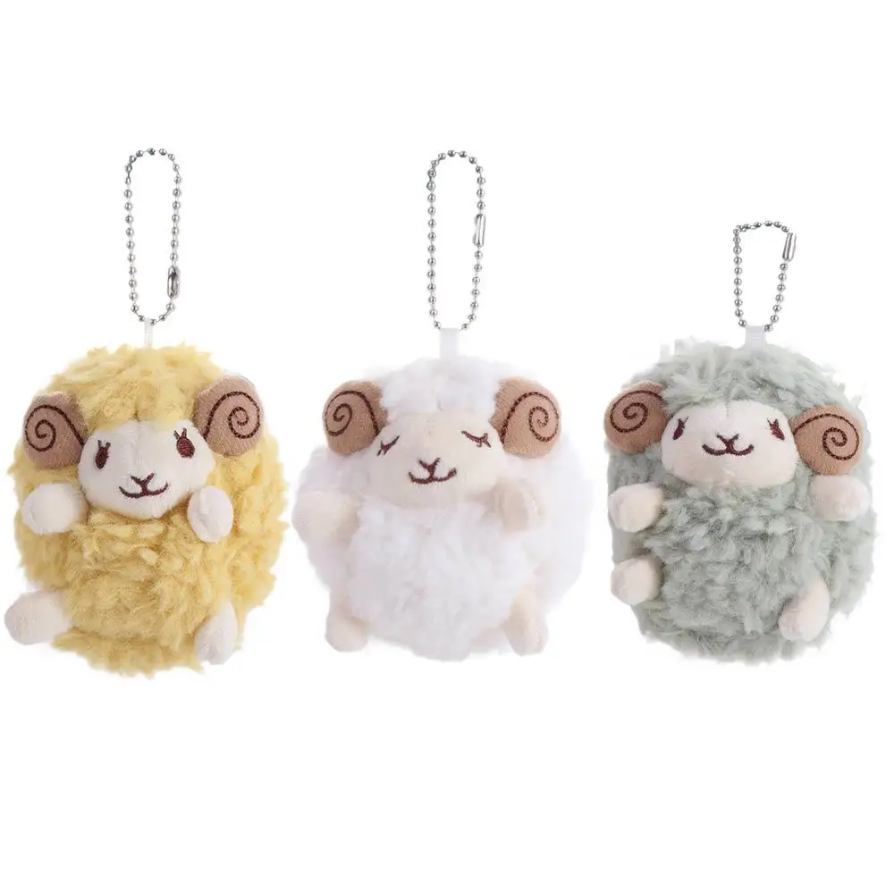 Mini llavero de peluche de oveja de dibujos animados de Anime, Mini oveja, cordero, colgante de felpa, muñeco de cordero suave y esponjoso, adorno, regalo para niños