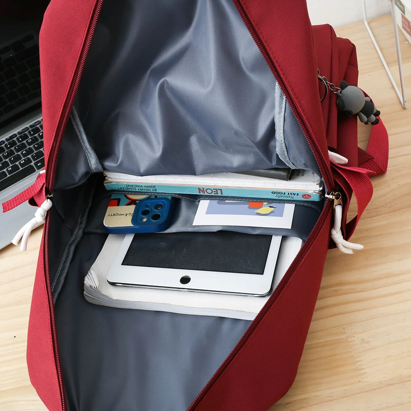 無料ペンダント5点セット 森系 韓国風 カジュアル 原宿系 学生リュック 高校生女子向け 大容量