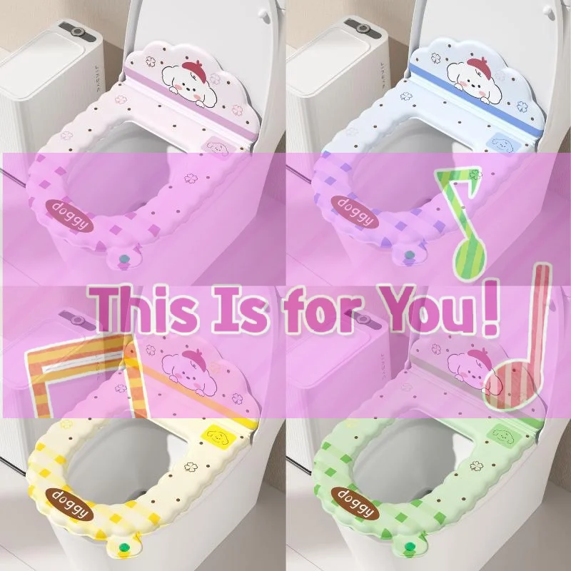 Cartoon Toilet Seat Protector With Backrest Non-Slip Waterproof Toilet Seat Cover Soft Reusable Toilet Seat Cushion Bathroom