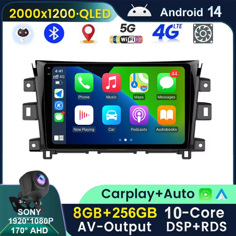 

Android 14 QLED 2Din Autoradio Car Radio Multimedia Player For Nissan NAVARA Frontier NP300 2011-2017 Carplay BT GPS NO DVD