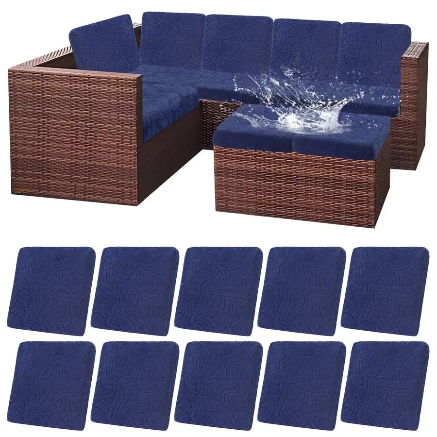 

Outdoor Patio Cushion Covers Set of 10 Waterproof Stretch Seat Cushion Cover for Patio Furniture Clearance Outdoor Sofa Cushion